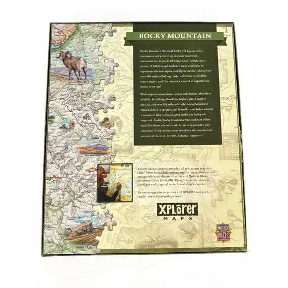 Rocky Mountain National Park Map 1000 Piece Puzzle Xplorer Maps - Picture 3 of 3